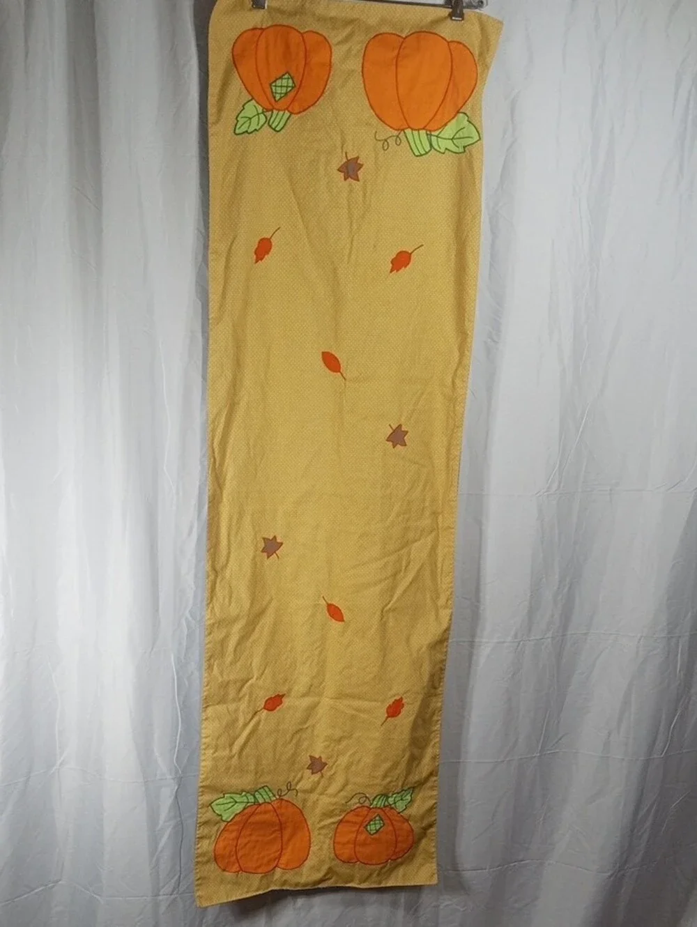 Festive Pumpkin and Snowman Table Runner Double Sided